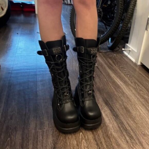 Rave goth platform laceup boots - Picture 2 of 6